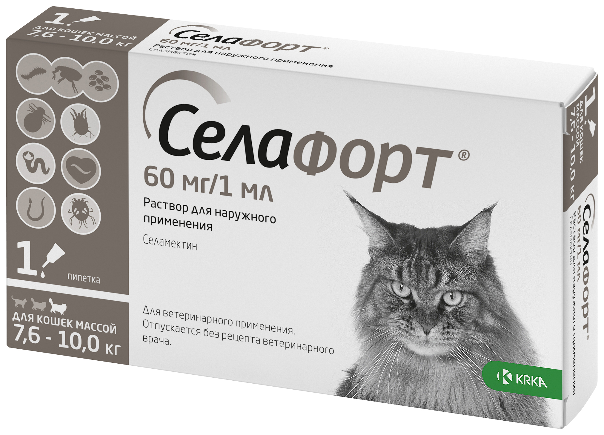 Купить Селафорт 60 mg/1 мл ( д/крупных кошек) ,11389 по низкой цене в  интернет-магазине МаркетСВ всего за 725 ₽ рублей